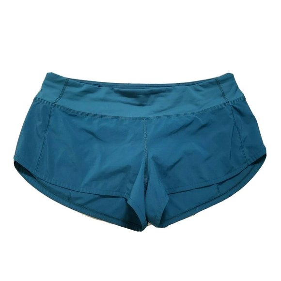 Lululemon Size 10 Green Speed Short 2.5" Inseam Running Gym Sports - Picture 1 of 9